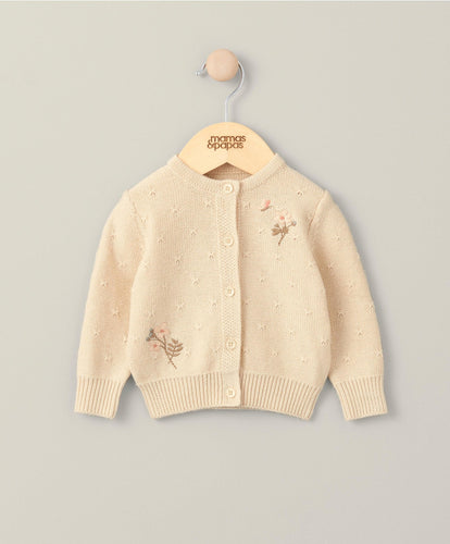 Mamas & Papas Jumpers & Knitwear Embroidered Knitted Cardigan - Cream