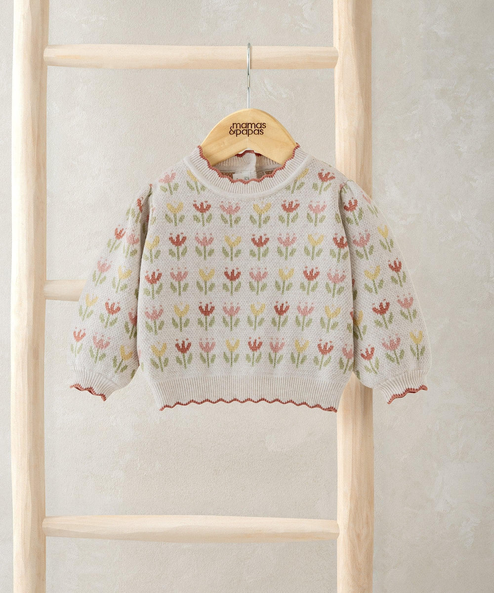 Mamas &amp; Papas Jumpers &amp; Knitwear Floral Knitted Jumper