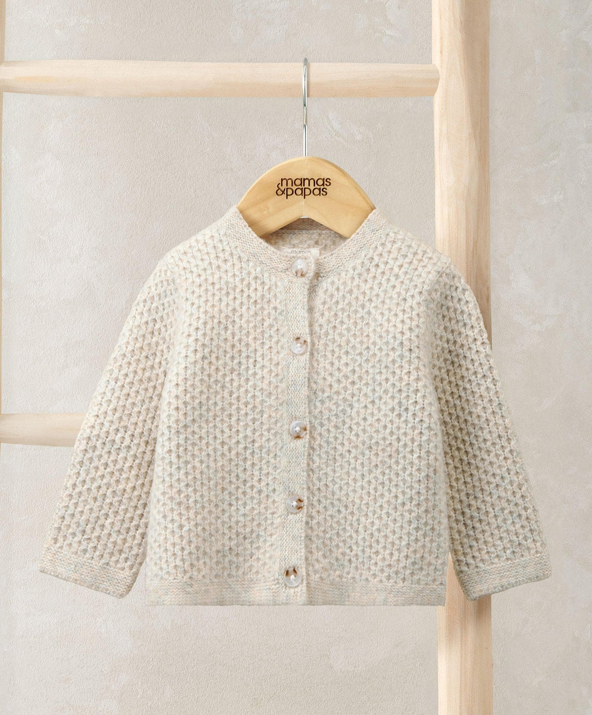 Mamas & Papas Jumpers & Knitwear Knitted Cardigan with Button Fastening - Oatmeal