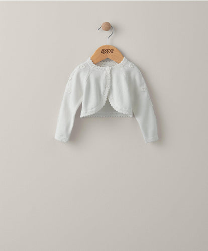 Mamas & Papas Jumpers & Knitwear Lace Trim Cardigan - Cream