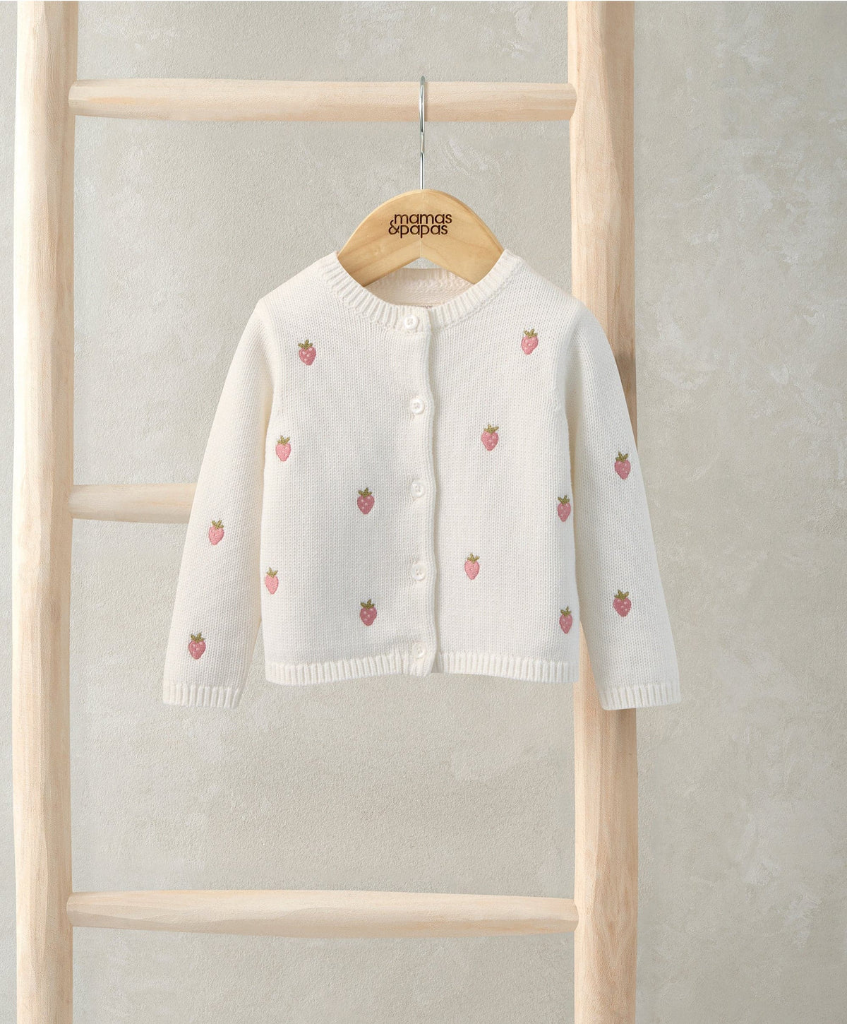 Mamas & Papas Jumpers & Knitwear Pink Strawberry Cardigan