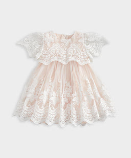 Mamas & Papas Lace Frill Sleeve Dress