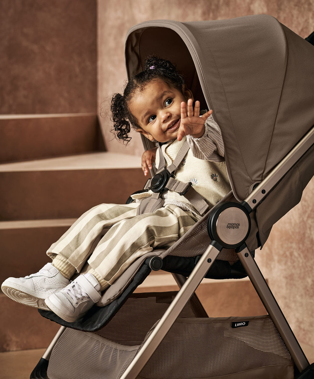 Libro Stroller Bundle with Quilted Memory Foam Liner (2 Piece)– Oyster/Graphite