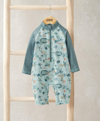 Mamas & Papas Long Sleeve Whale Print Rashsuit