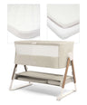 Mamas & Papas Lua Bedside Crib and Sheet Bundle - Fawn/White