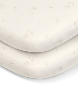 Mamas & Papas Lua Bedside Crib and Sheet Bundle - Sage/Cosmic Sky