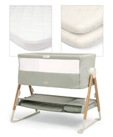 Mamas & Papas Lua Bedside Crib and Sheet Bundle - Sage/Cosmic Sky