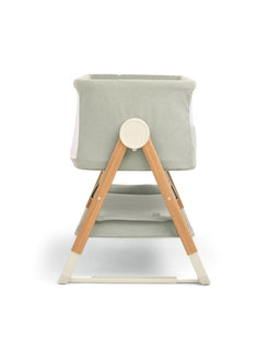 Mamas & Papas Lua Bedside Crib and Sheet Bundle - Sage/White