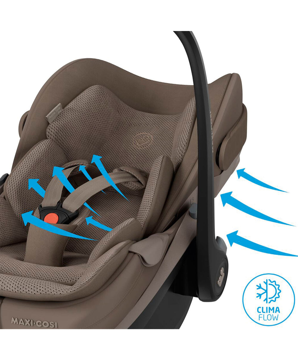 Mamas &amp; Papas Maxi-Cosi Pebble Slide Pro Car Seat &amp; FamilyFix Slide Pro Base -  Oak Truffle