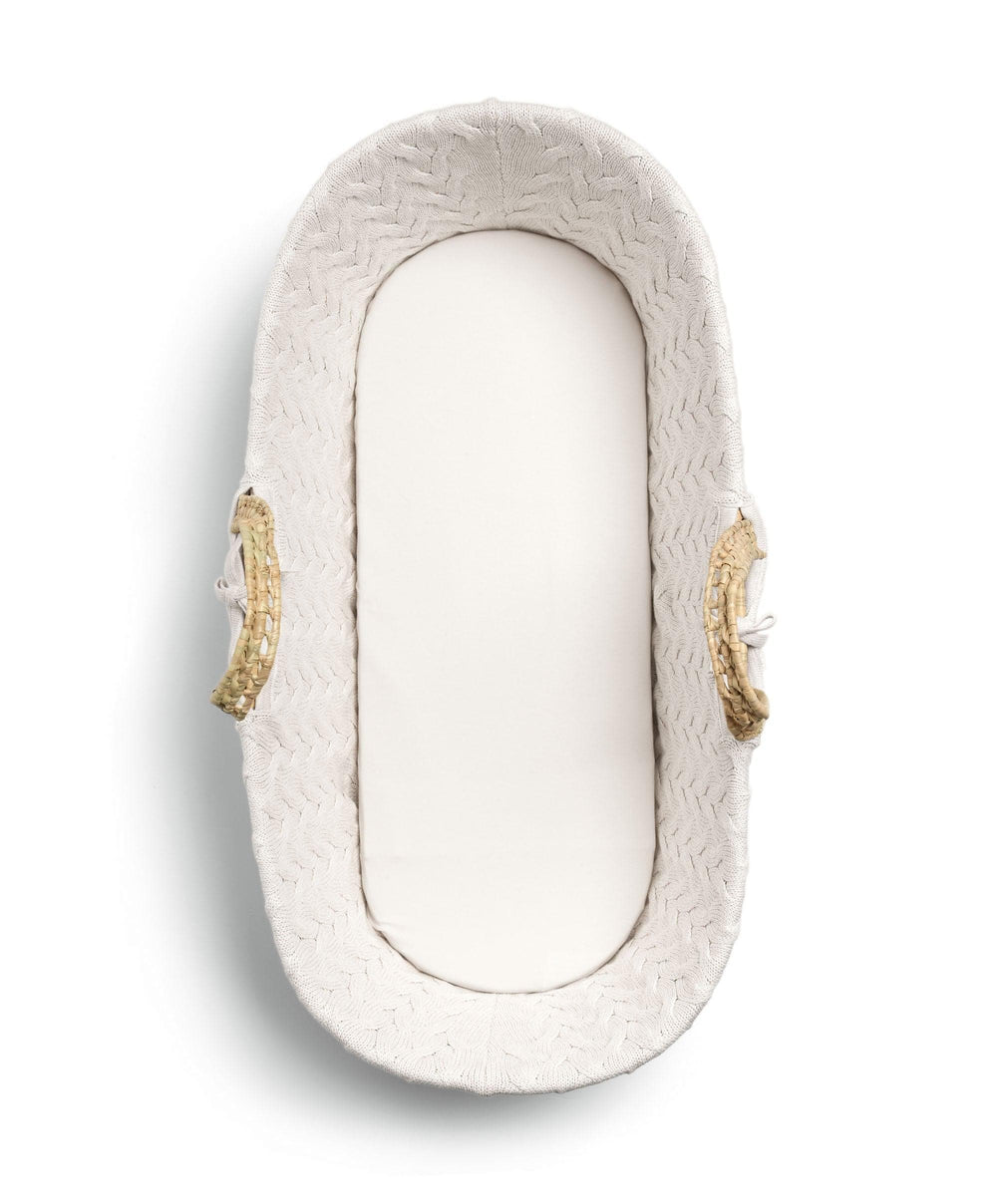 Mamas &amp; Papas Moses Basket Bedding Moses Basket - White Cable Knit