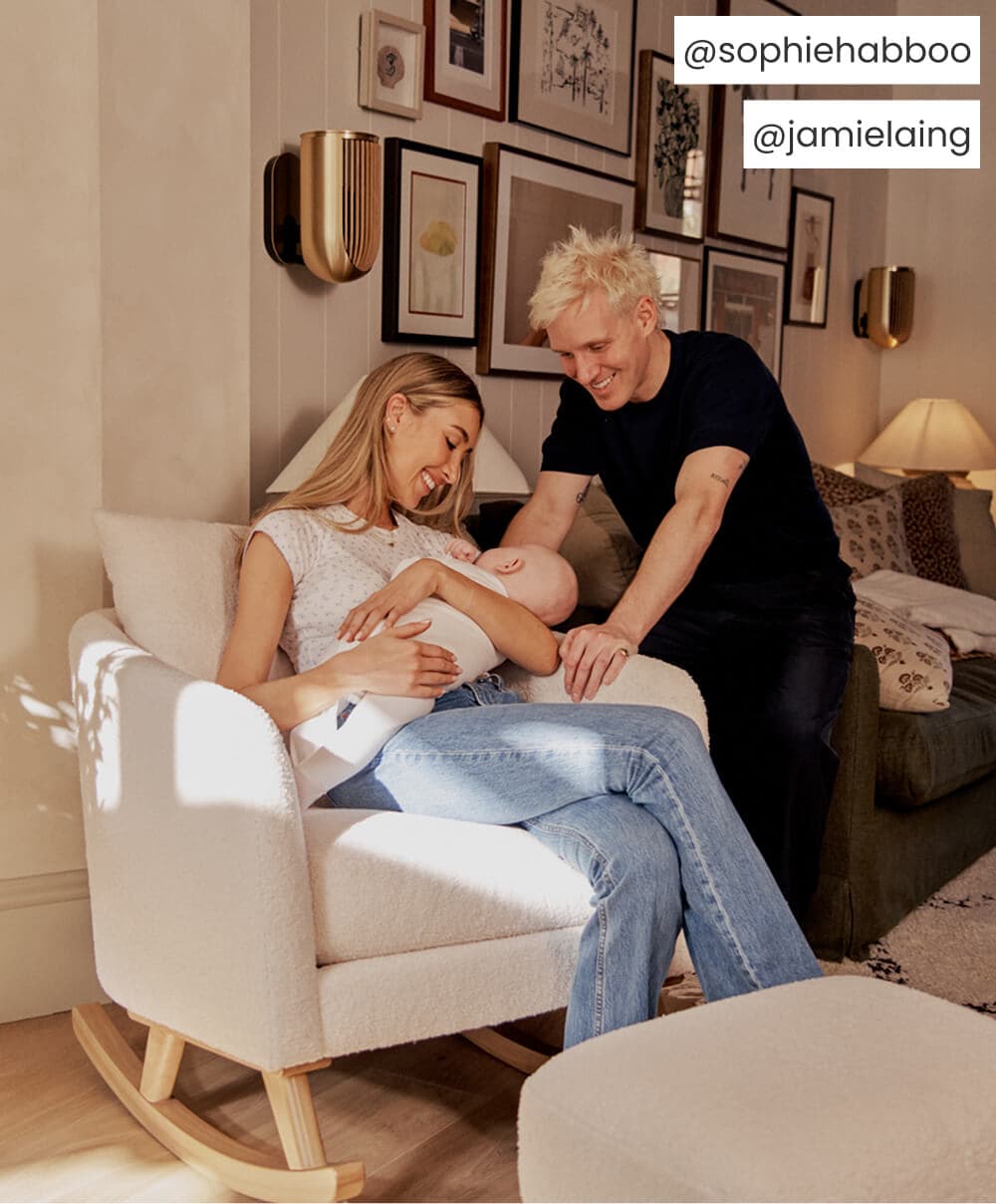 Mamas &amp; Papas Nursing Chair Sets Alma Nursing Chair &amp; Stool - Off White Boucle