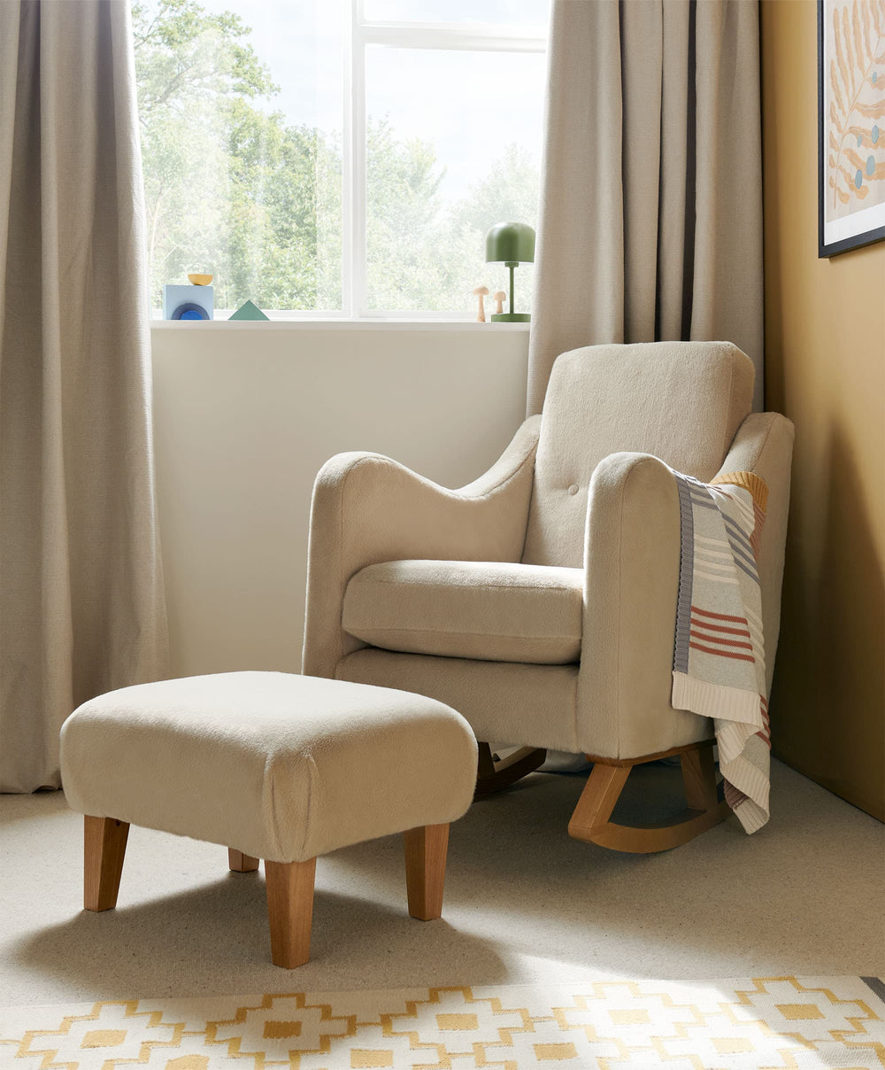 Mamas &amp; Papas Nursing Chair Sets Bowdon Nursing Chair &amp; Footstool Set - Almond Sherpa