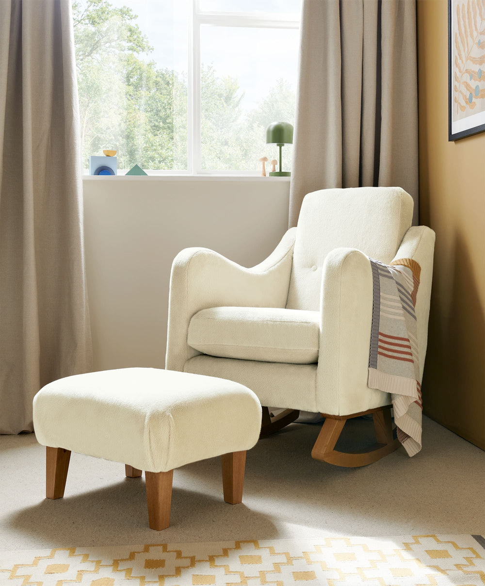 Mamas &amp; Papas Nursing Chair Sets Bowdon Nursing Chair &amp; Footstool Set - Feather Sherpa