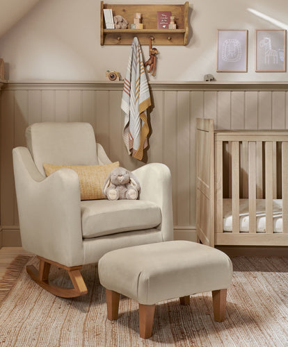 Mamas & Papas Nursing Chair Sets Bowdon Nursing Chair & Footstool Set - Latte Velvet