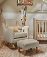 Mamas & Papas Nursing Chair Sets Bowdon Nursing Chair & Footstool Set - Stone Velvet