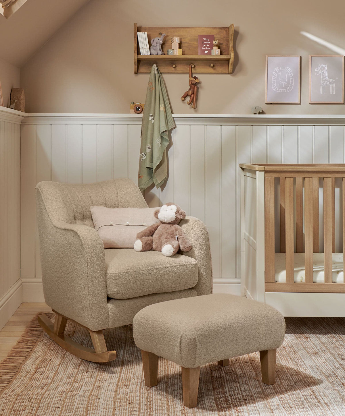 Mamas & Papas Nursing Chair Sets Hilston Nursing Chair & Footsool Set - Oatmeal Boucle