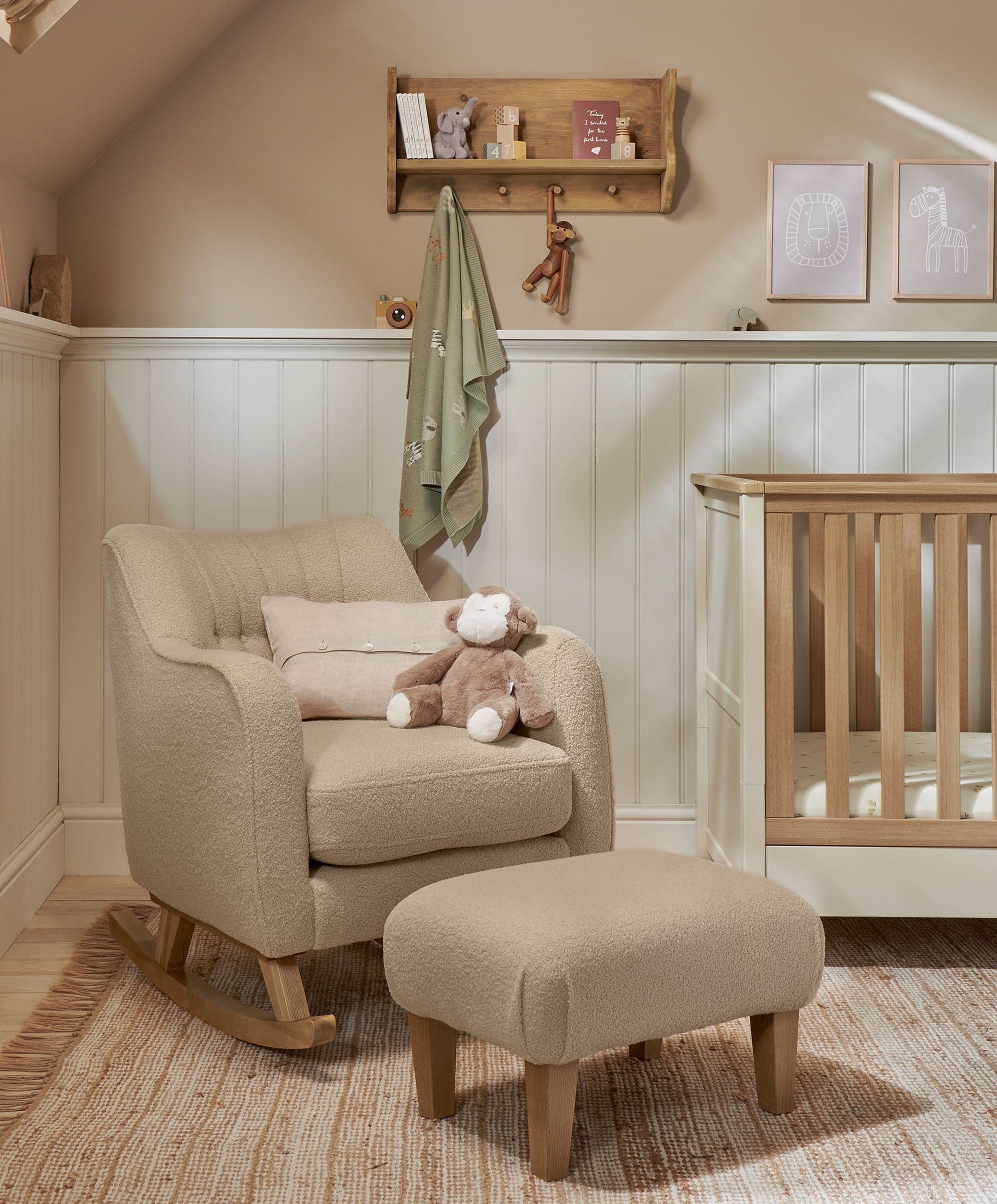 Hilston Nursing Chair & Footsool Set Oatmeal Boucle