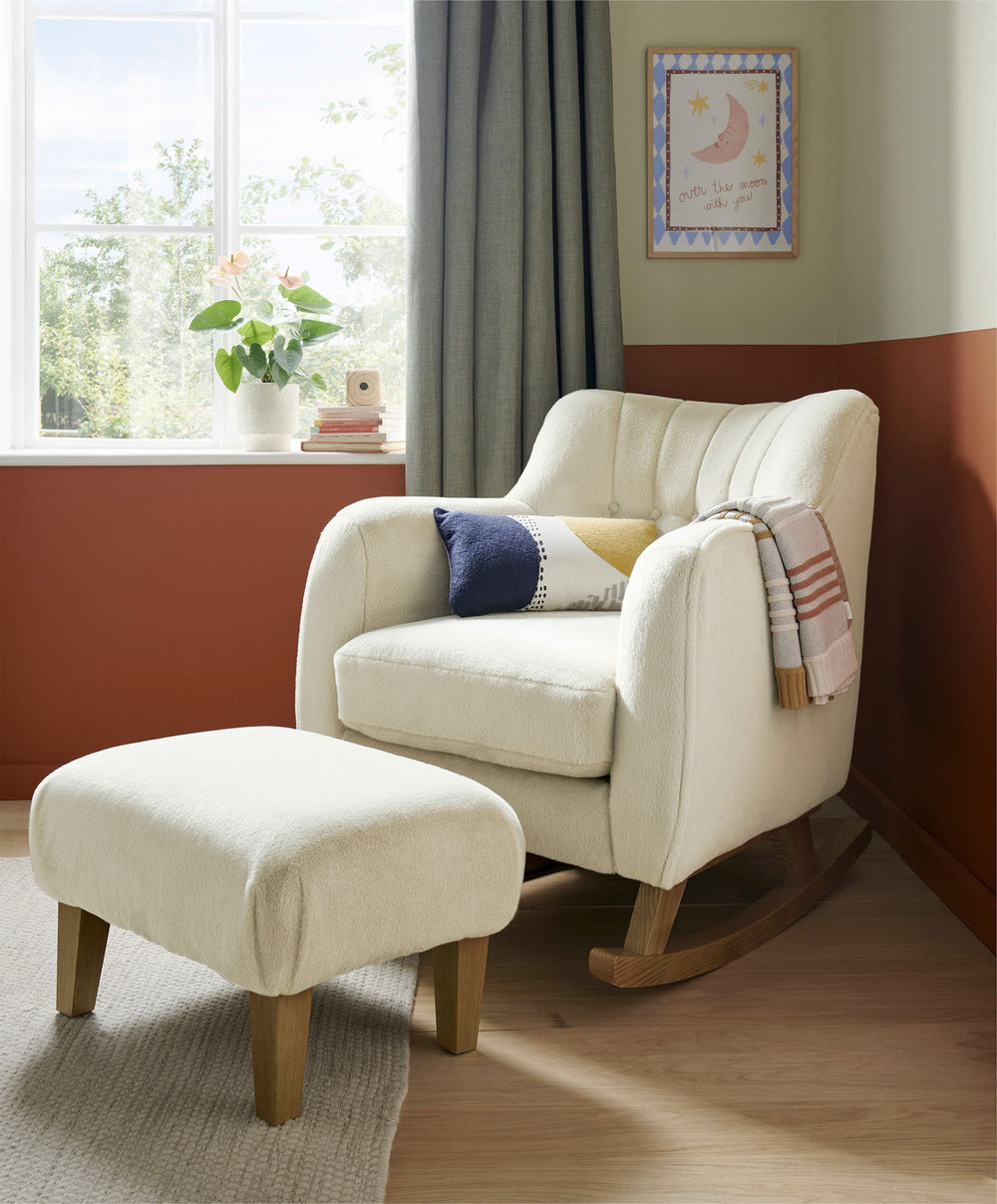 Mamas &amp; Papas Nursing Chair Sets Hilston Nursing Chair &amp; Footstool Set - Feather Sherpa