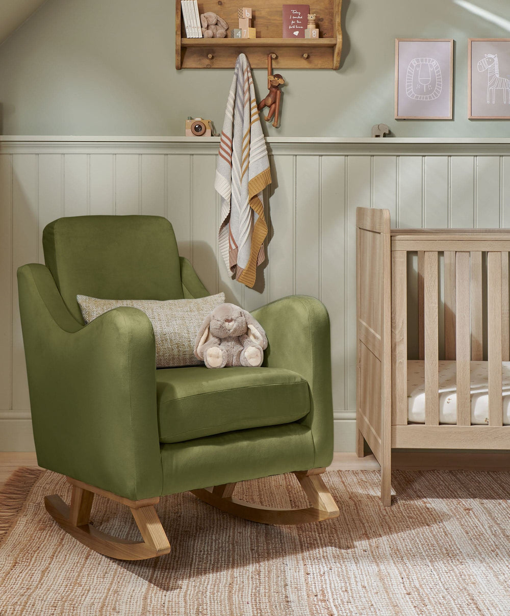 Mamas &amp; Papas Nursing Chairs Bowdon Nursing Chair - Olive Velvet
