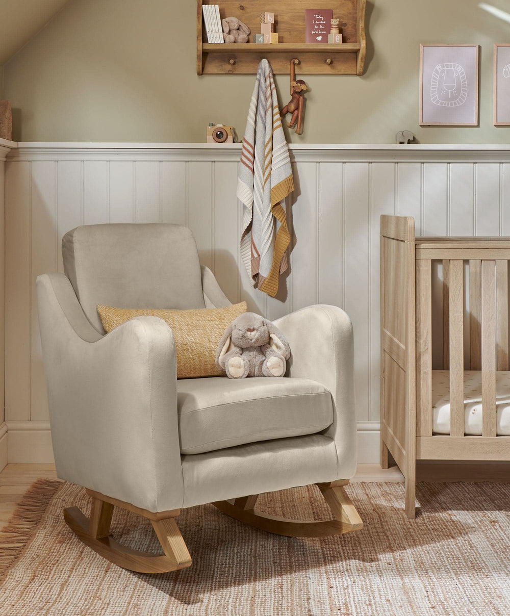 Mamas &amp; Papas Nursing Chairs Bowdon Nursing Chair - Stone Velvet