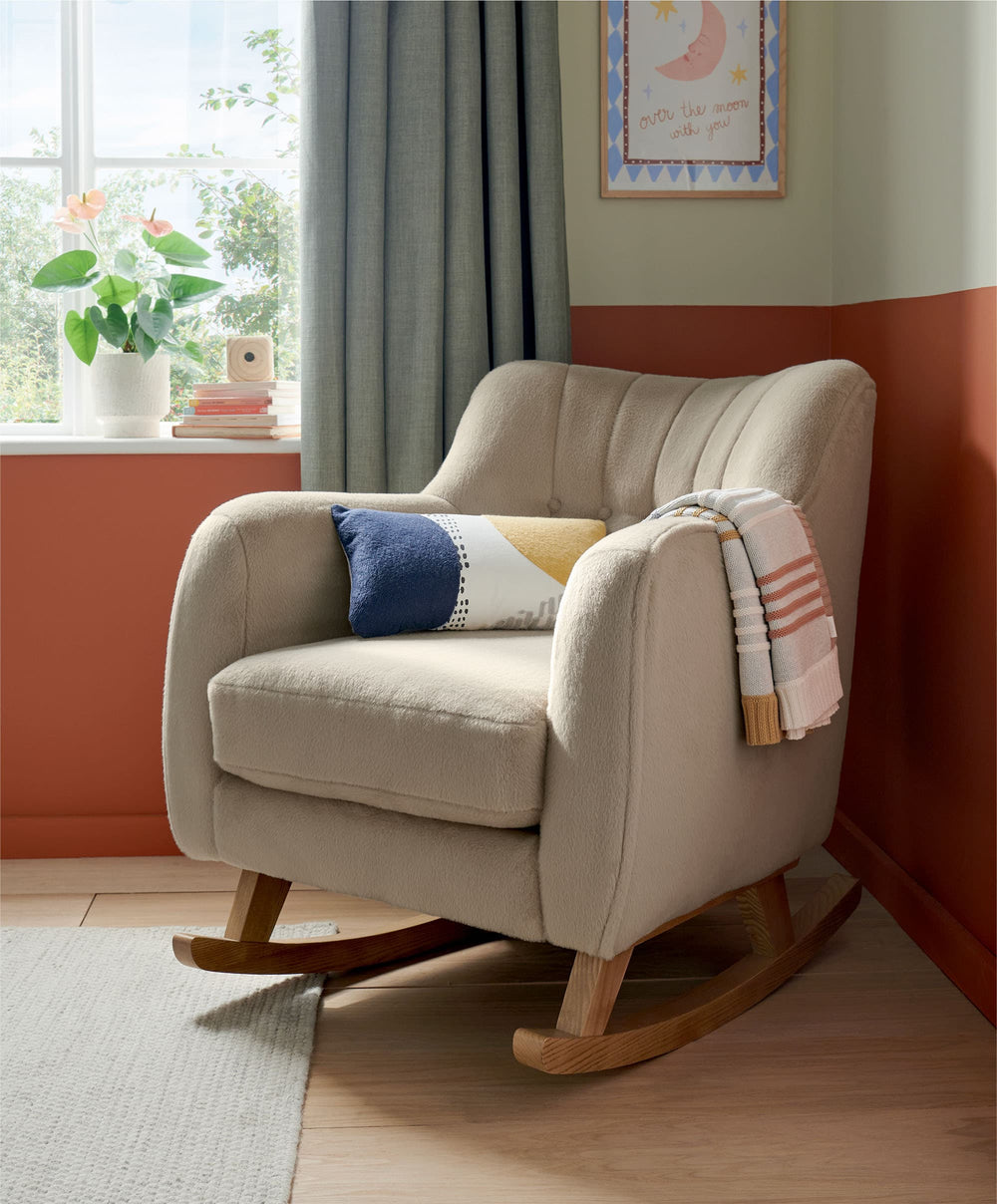 Mamas &amp; Papas Nursing Chairs Hilson Nursing Chair - Almond Sherpa