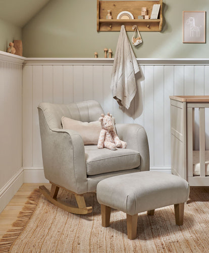 Mamas & Papas Nursing Chairs Hilston Nursing Chair & Footsool Set - Silver Woven