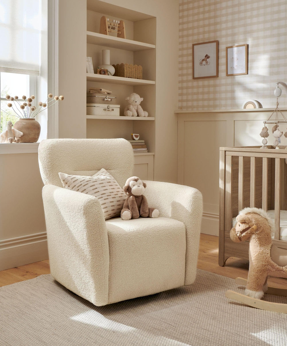 Mamas &amp; Papas Nursing Chairs Settle Swivel Nursing Chair - Off White Boucle