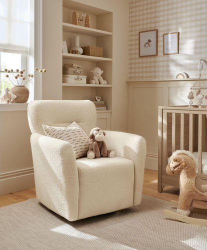 Mamas & Papas Nursing Chairs Settle Swivel Nursing Chair - Off White Boucle