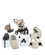 Mamas & Papas Ocarro 2 Complete Pushchair Bundle with Cybex Cloud T i-Size Rotating Baby Car Seat & Base - (9 Pieces) - Shell/Cozy Beige