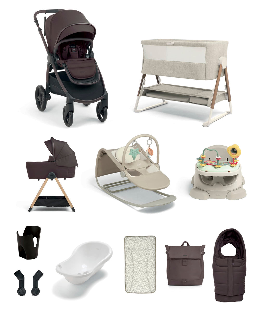 Mamas &amp; Papas Ocarro 2 Pushchair Ultimate Newborn Bundle (12 Pieces) – Americano