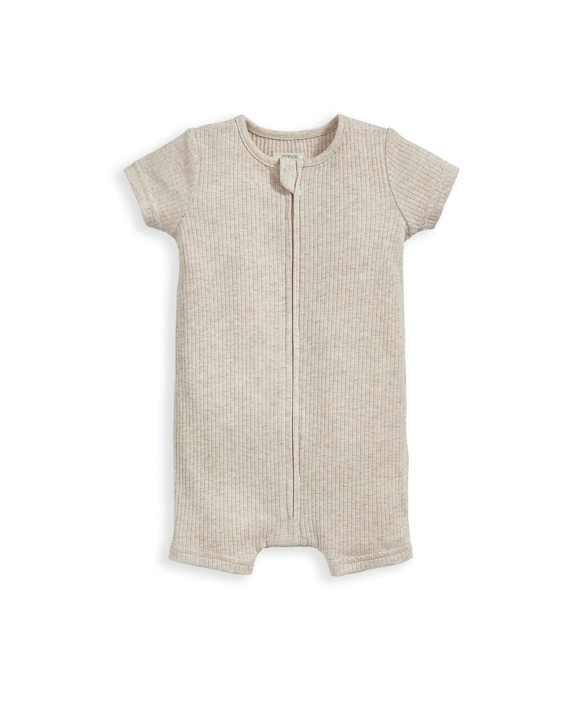 Organic Ribbed Zip Romper Oatmeal Mamas & Papas UK