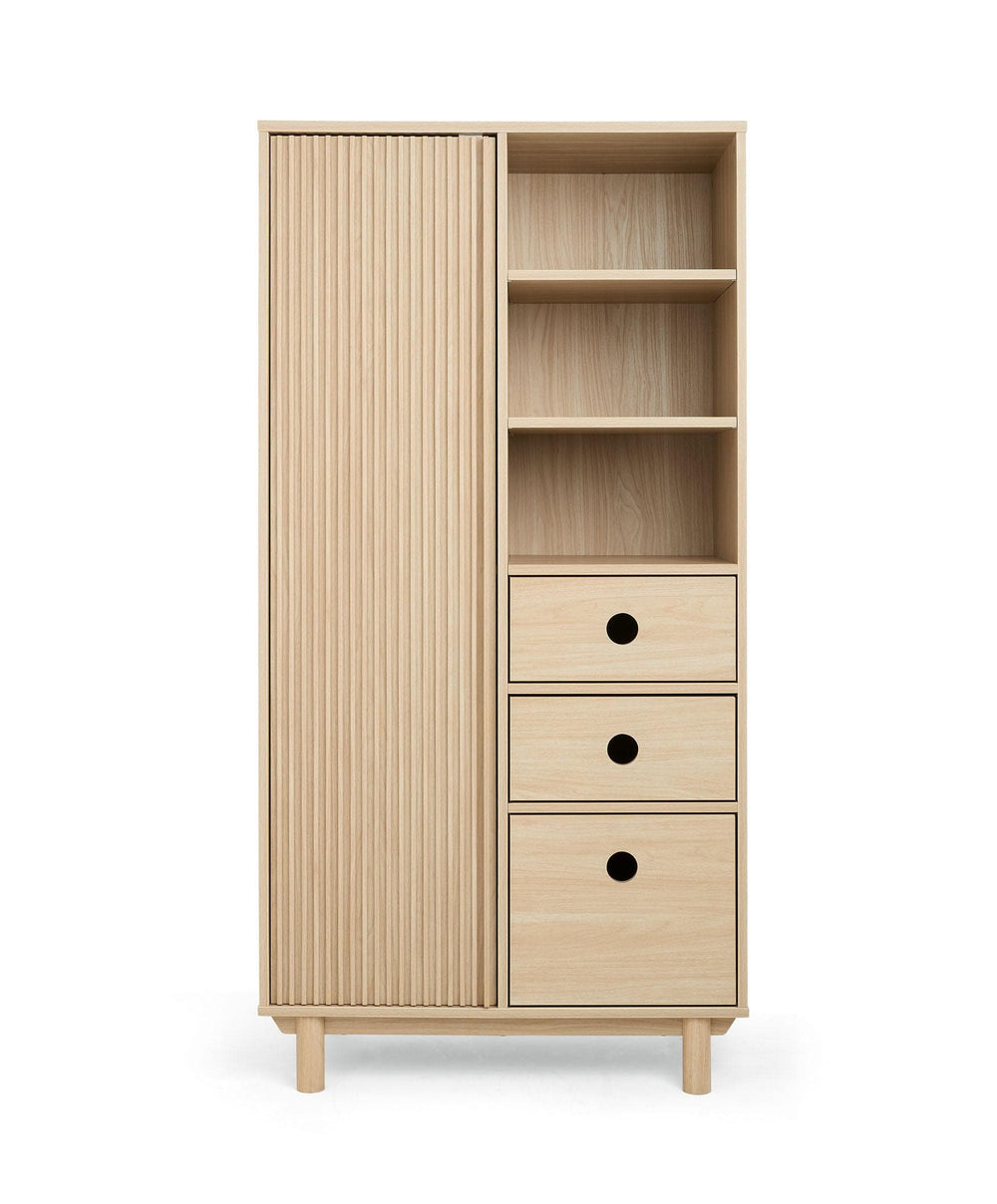 Mamas &amp; Papas Oska Nursery Bundle With Lua Bedside Crib (6 Pieces) - Natural Oak