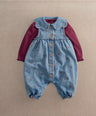 Mamas & Papas Outfits & Sets Berry Demin Dungarees & Ribbed Bodysuit Set