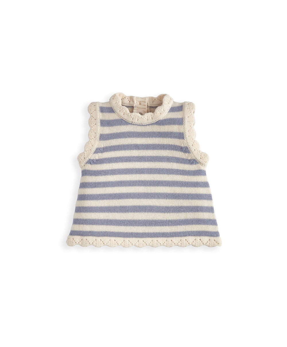 Mamas &amp; Papas Outfits &amp; Sets Blue Striped Knitted Top &amp; Shorts
