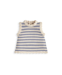 Mamas & Papas Outfits & Sets Blue Striped Knitted Top & Shorts