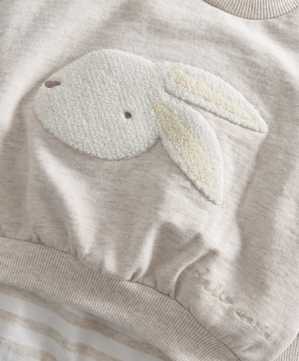 Mamas &amp; Papas Outfits &amp; Sets Bunny Sweatshirt &amp; Stripe Legging Set