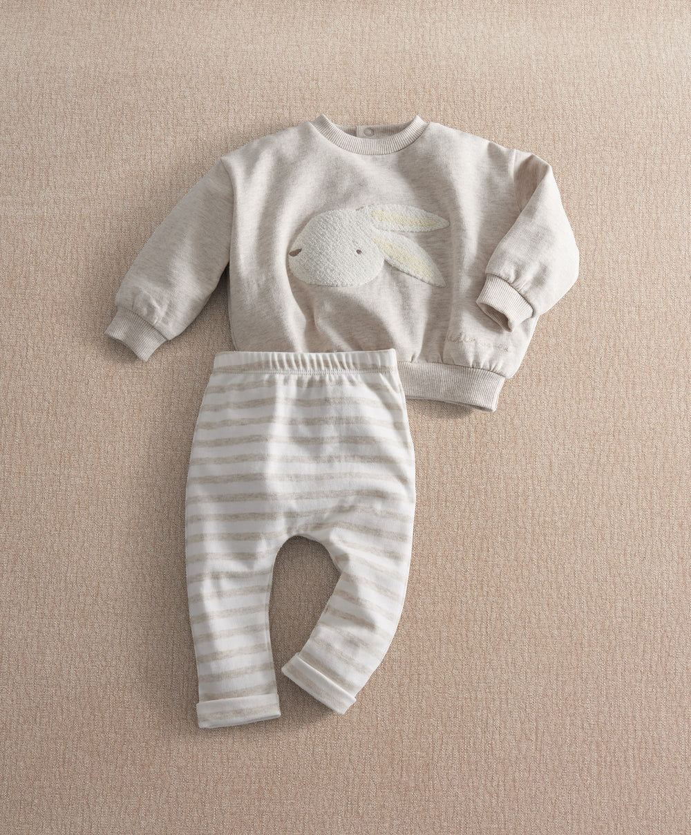 Mamas &amp; Papas Outfits &amp; Sets Bunny Sweatshirt &amp; Stripe Legging Set