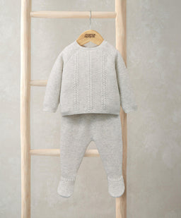 Mamas & Papas Outfits & Sets Cable Knit Top & Bottoms Set (2 Pieces) - Grey