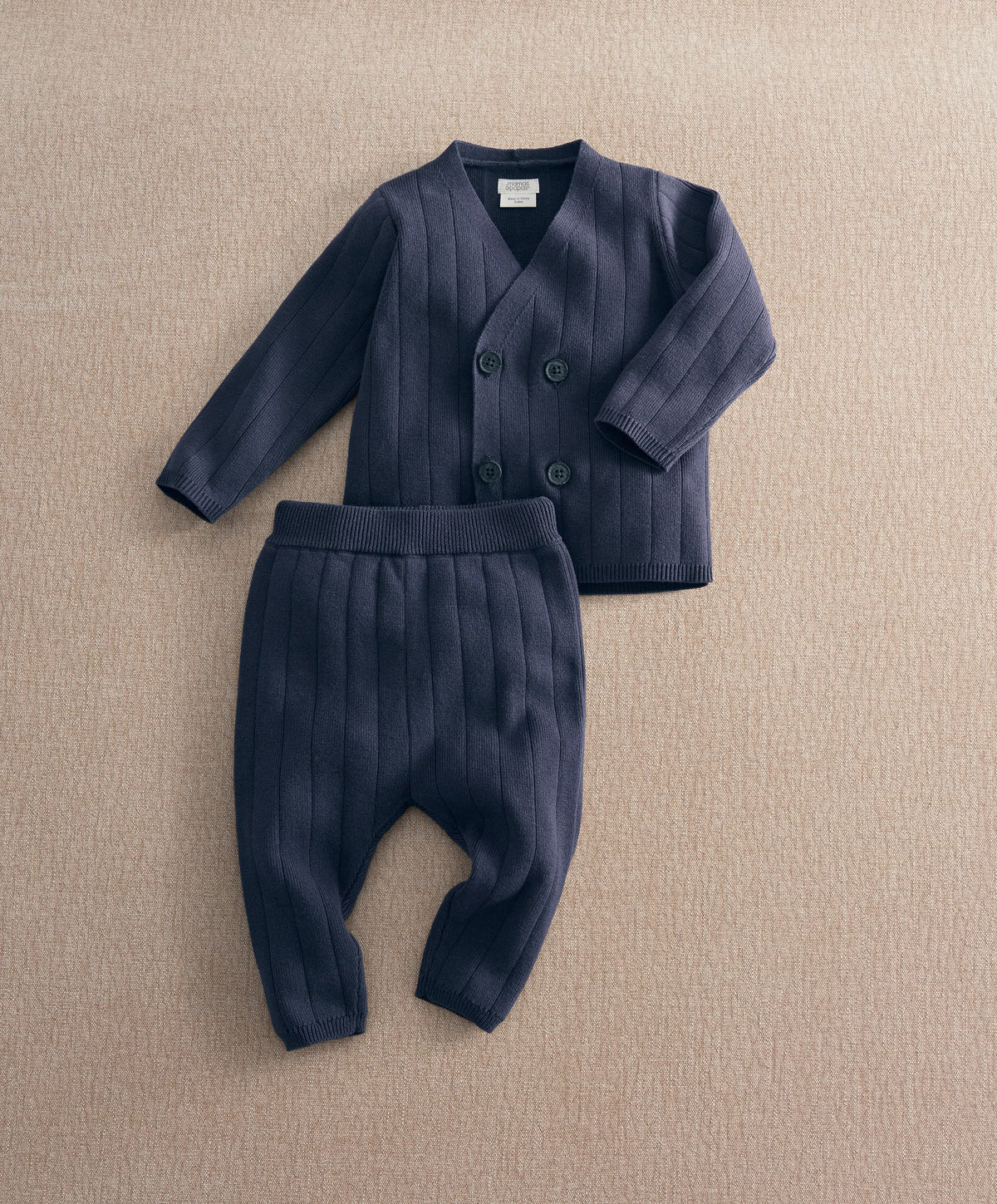 Mamas & Papas Outfits & Sets Cable Knit Wrap Cardigan & Trouser Set