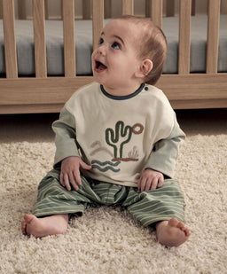 Mamas & Papas Outfits & Sets Cactus T-Shirt & Striped Trouser