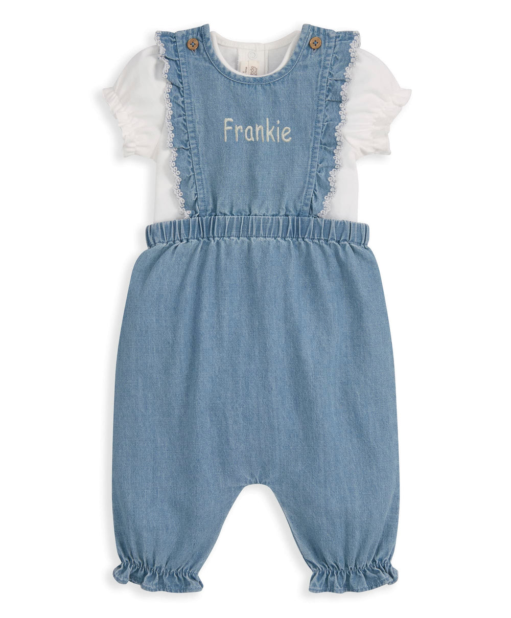 Mamas &amp; Papas Outfits &amp; Sets Chambray Dungarees and Bodysuit