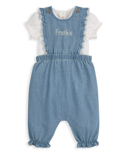 Mamas & Papas Outfits & Sets Chambray Dungarees and Bodysuit