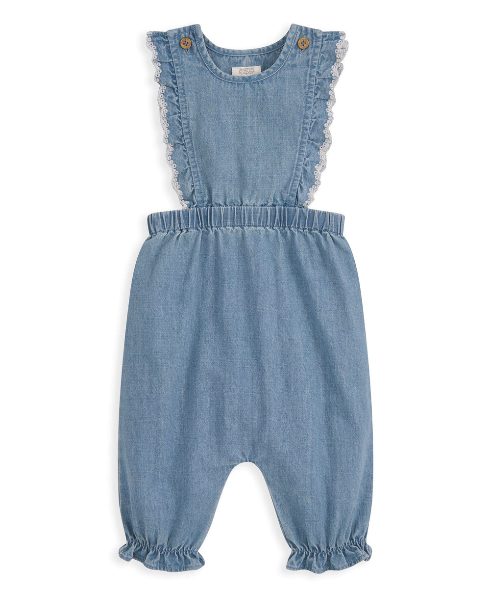 Mamas &amp; Papas Outfits &amp; Sets Chambray Dungarees &amp; Bodysuit