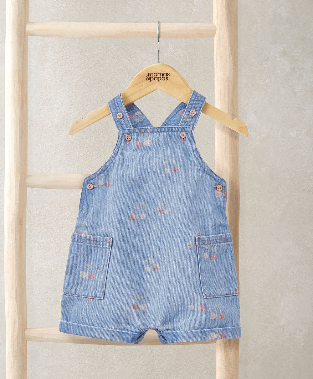 Mamas &amp; Papas Outfits &amp; Sets Cherry Denim Dungarees