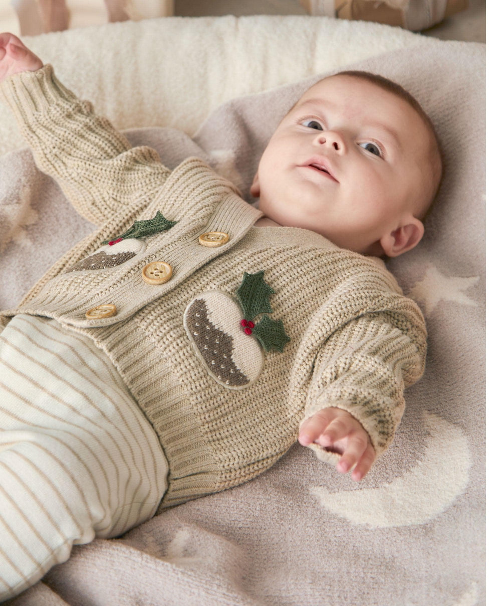 Mamas &amp; Papas Outfits &amp; Sets Christmas Little Pudding Knitted Outfit Set