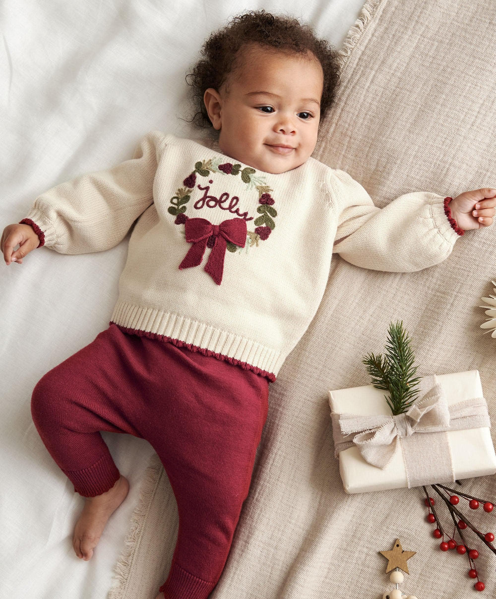 Mamas &amp; Papas Outfits &amp; Sets Christmas Wreath Top &amp; Leggings Outfit Set