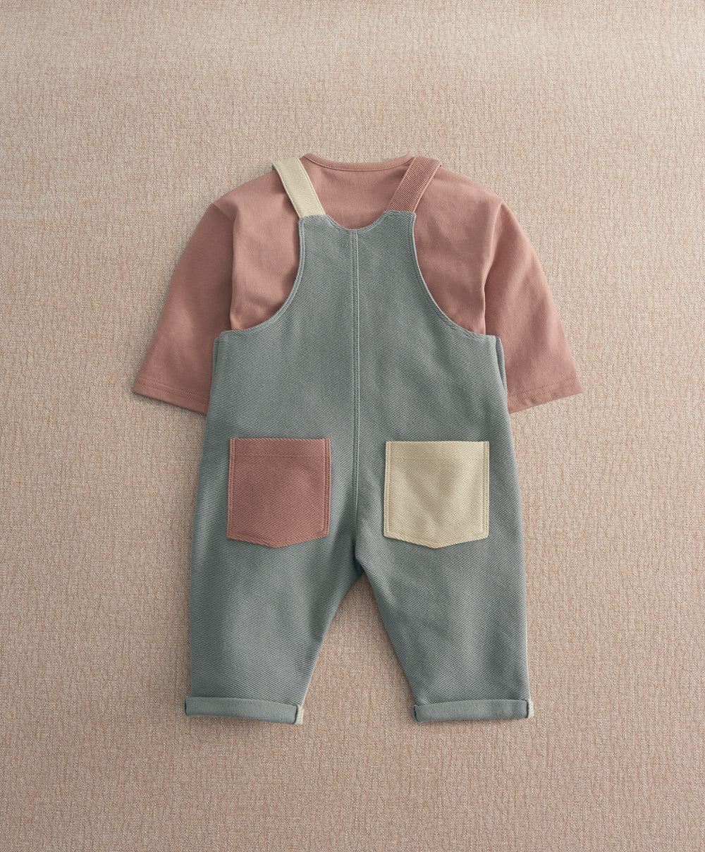 Mamas &amp; Papas Outfits &amp; Sets Colour Block Dungaree Outfit Set