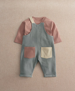 Mamas & Papas Outfits & Sets Colour Block Dungaree Outfit Set
