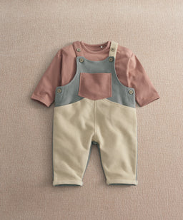 Mamas & Papas Outfits & Sets Colour Block Dungaree Outfit Set