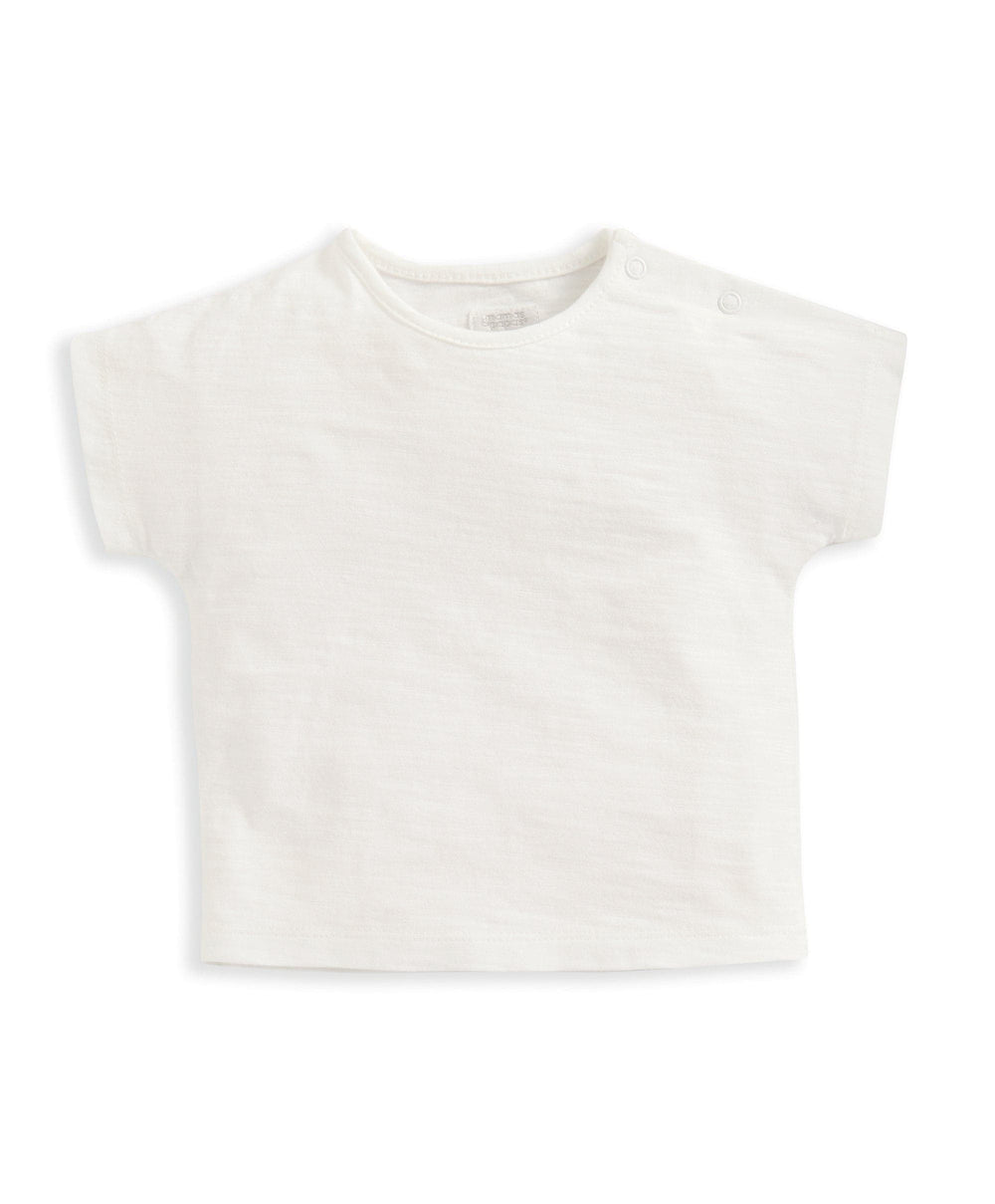 Mamas &amp; Papas Outfits &amp; Sets Denim Dungarees and White T Shirt - 2 Piece Set